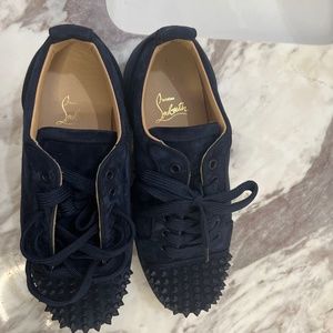 Navy blue red bottoms